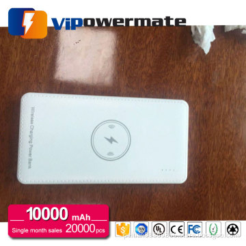 Mini rechargeable universal portable qi standard wireless charging power bank charger 8000mah, 10000mah
